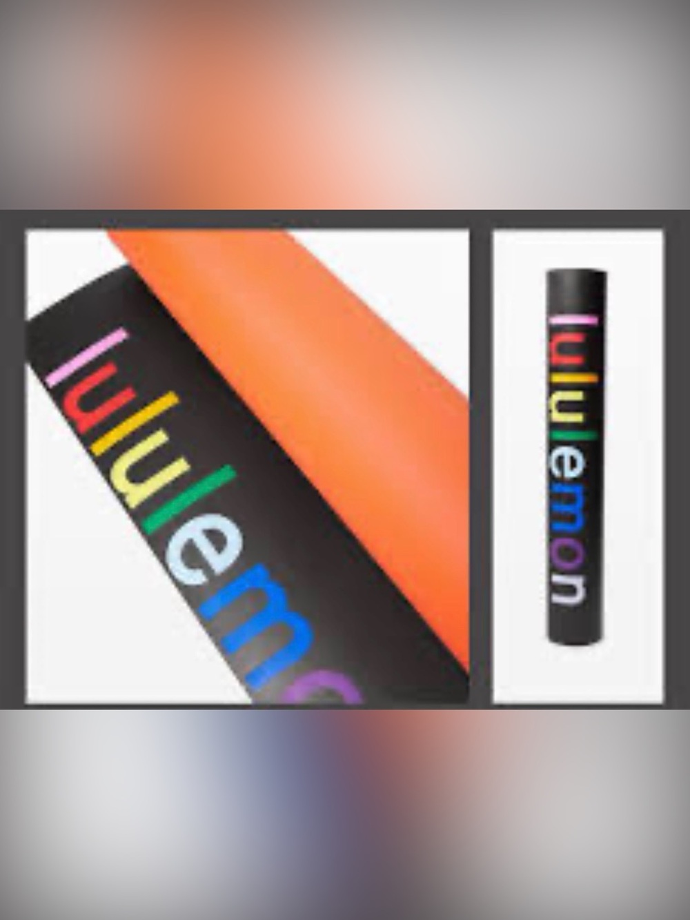 Lululemon WORDMARK Yoga Reversible Mat 5mm Black Orange Navy Sonic Pink 71"x 26" - Picture 4 of 4